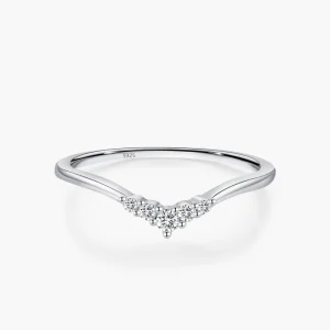 925 Sterling Silver V Shaped Dolphin Fish Tail Design Ring For Female Fashion Mother’s Day Gift Jewelry
