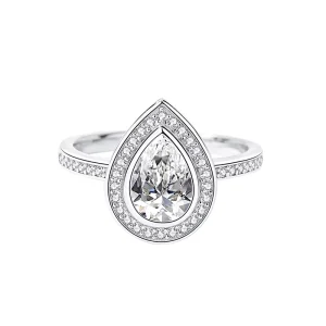 925 Sterling Silver Women Wedding Jewelry Pear Cut Moissanite Diamond Engagement Rings for Women