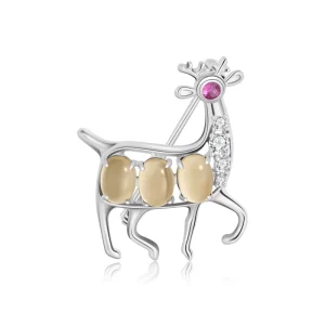 925 Sterling Silver Women’s Fashion Jewelry Cute Animal Sheep Brooch Pins Custom Designed for Engagement Occasions