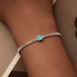 925 Sterling Turquoise Zircon Bracelet Multi layer Beads Chain Link for Women Original Design Delicate Fine Jewelry Gift BSB157