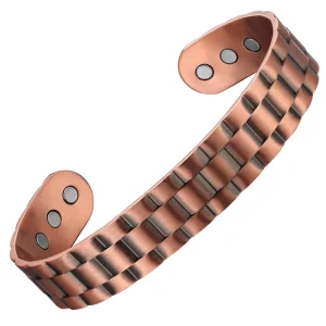 99.99% Pure Copper Magnetic Bracelet Adjustable Solid Magnets for Arthritis Pain Relief Vintage Style Cuff Bangle