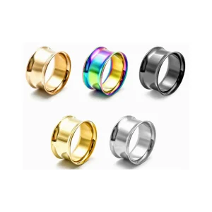 9PCS Large Double Flare Ear Gauges Stainless Steel Hypoallergenic Unisex Adult Punk Style Ear Plugs Fashion Jewelry