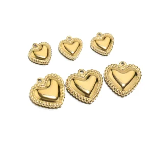 A1138 Gold Stainless Steel Charm Necklace Pendant Heart Necklace Jewelry Making Accessory