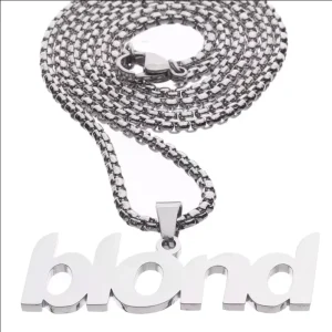 A123 Blond Pendant Necklace Stainless Steel Letter Necklace Personalized Sweater Chain