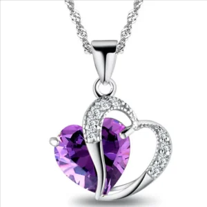 A3138 Fashion Women Accessories Jewelry Sweater Necklaces Rhinestone Chain Pendant Heart Necklace