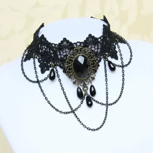AA00855 Lady Neck Jewelry Accessories Girl Lace Gothic Pendant Necklace for Women Vintage Sexy Fashion Velvet Wedding Party Gift