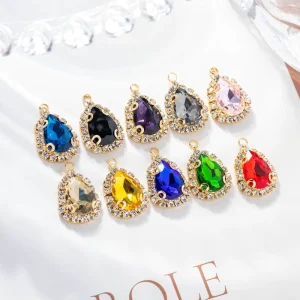 AA022436 Hot Selling DIY Fashion Water Drop Glass Crystal Stones Rhinestones Accessories