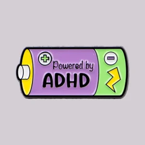 ADHD Awareness Enamel Pin Battery Brooch Lapel Pins Badge on Backpack Clothing Accessories Fashion Jewelry Friends Gifts