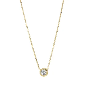 AG 14K Gold Plated Stainless Steel Trendy Necklace Zircon Pendant Fashion Jewelry Women’s Gift Allergy Prevention