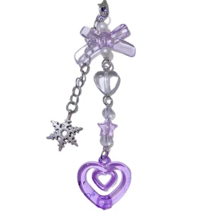 AM Cross border Hanging Accessories Bow Knot Heart element Cute Keychain Bag Charm