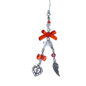 AM Cross border hanging ornament sweet and cool style heart bow element wing cross keychain bag charm
