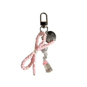 AM Design Pink and Blue Bow Keychain Hanging Accessory Bag Hanging Ornament Cute Card Album Pencil case Gokar Chain