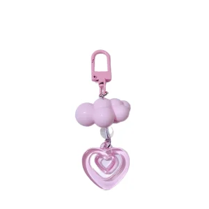 AM Heart Cloud Chain Keychain Colorful Bell Pendant Accessories