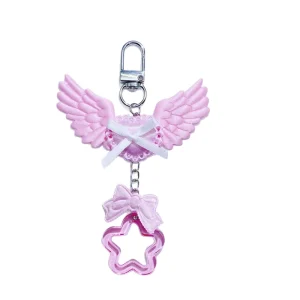 AM Hot Selling in Japan and Korea Heart Wing Keychain Y2K Angel Wing Star Bow Charm Bag Accessory