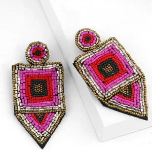 ASJEWELRY Oorbellen Voor Vrouwen Statement Big Beaded Earrings for Women Boho Geometric Drop Earrings
