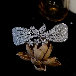 ASNORA Cubic Zirconia Tiaras Wedding Hair Accessories Dubai Bride Butterfly Headband Crystal Diadema A00706