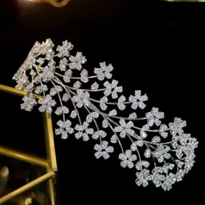 ASNORA Fashion Tiara Ladies Wedding Dubai Bride Hair Accessories Headdress Zircon Crown Wedding Jewelry Diadema Mujer