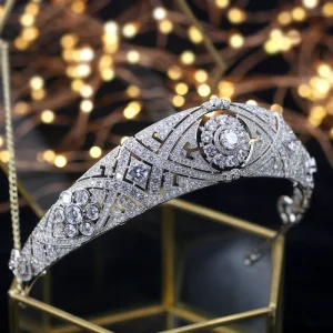 ASNORA Gorgeous Crown Tiara De Noiva Meghan Markle Wedding Hair Accessories Women Hair Jewelry Zircon Bridal Crown and Tiaras