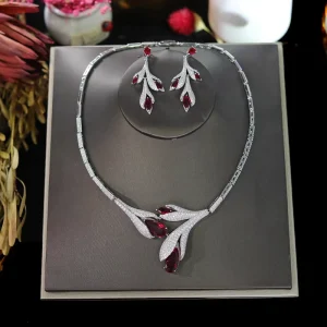 ASNORA Unique Design Tulip Necklace Earrings New Fashion Europe Bridal Jewelry Set Women’s Wedding Party Accessories