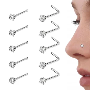ASTM F136 6AI 4V ELI Titanium Straight Nose Studs Jewelry