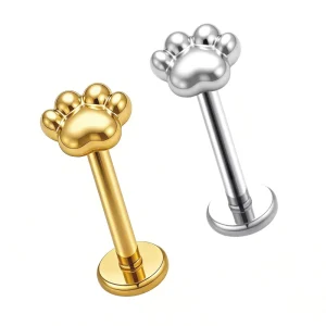 ASTM F136 Children’s Titanium 24K Gold Plated Labret Piercing Jewelry for Wedding Engagement Party Use 8mm