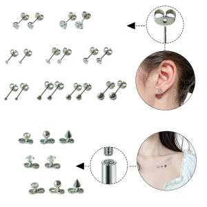 ASTM F136 Custom Titanium Zircon 24K Gold Plated Children’s Wedding Classic Ear Cartilage Piercing Collarbone Body Jewelry Gift