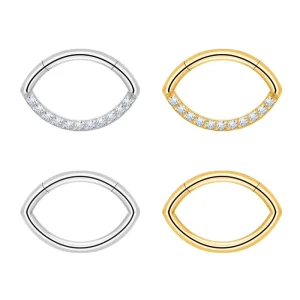 ASTM F136 G23 Titanium 16G Segment Septum Hoop Clicker Nose Ring Ear Cartilage Tragus Helix Lobe Earrings Body Piercing Jewelry