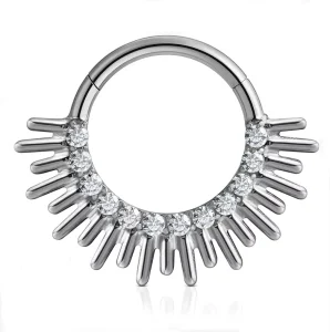 ASTM F136 G23 Titanium Daith Ear Piercing Ring Segment Hinged Septum Clicker Luxury Nose Ring for Women Fashion Piercing Jewelry