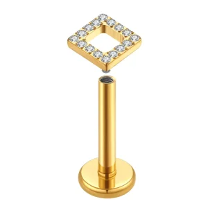 ASTM F136 G23 Titanium Gold Labret, Lip Piercing Internally Threaded Stud Belly Piercing Labret Jewelry for Women