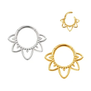 ASTM F136 G23 Titanium High Polishing Hinged Septum Clickers Segment Rings Body Piercing Jewelry