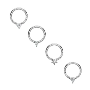 ASTM F136 G23 Titanium Hinged Segment Hoop Ring Piercing Body High Polished Tragus Helix Earring Nose Rings Jewelry
