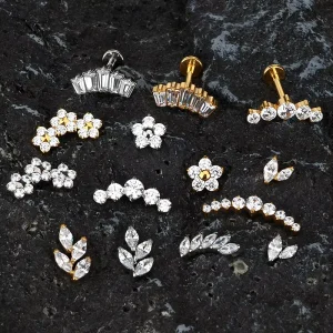 ASTM F136 Implant Grade Titanium Polished Gold Labret Nose Septum Ring Helix Cartilage Earring Titanium Piercing Jewelry