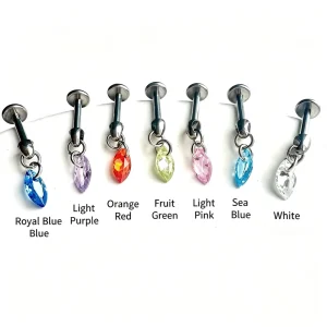 ASTM F136 Multicolor Star shaped Pendant Charm Titanium Punk Style Nose Stud Stud Earrings Pierced Inlaid 5A Wedding Party