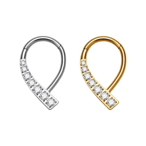 ASTM F136 Titanium 16G Nose Rings PVD Plated Gold Septum Clicker Earrings Cartilage Helix Daith Lobe Ear Women Piercing Jewelry
