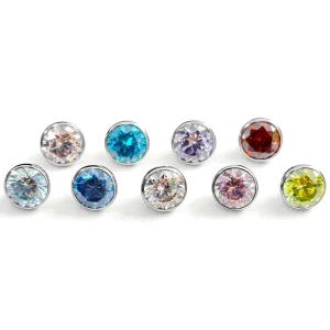 ASTM F136 Titanium Alloy Zircon Cute Unisex Wedding Stud Earrings