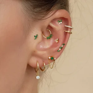 ASTM F136 Titanium Flat Back Zircon Cartilage Internal Threaded Lip Studs Body Piercing Jewelry Titanium Labret Earrings