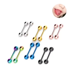ASTM F136 Titanium Gold Plated Body Piercing Internally Threaded Straight Barbell Tongue Ring Wedding Jewelry