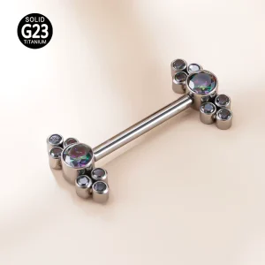 ASTM F136 Titanium Internal Threaded Barbell CZ Nipple Navel Rings Body Piercing Jewelry for Women Zircon Stud