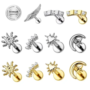 ASTM F136 Titanium Marquise Teardrop Moon Heart Hinged Segment Ring Septum Clicker Piercing De Septum Helix Piercing Jewelry