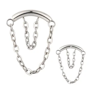 ASTM F136 Titanium Piercing Fashion Jewelry Hangs Curved Bar Internally Threaded Top Polished Chain Nose Rings