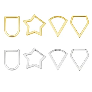 ASTM F136 Titanium Septum Ring Segment Ring High Grade Lip Nose Ring Body Piercing Jewelry Women Fashion Earring