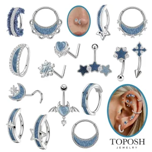 ASTM F136 Titanium Soft Fabrics Piercing Jewelry Navel Ring Forward Helix Piercing Jewellery Cartlidge Earrings