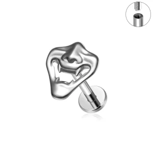ASTM F136 Titanium Zircon Ear Lobe Mask Stud Labret Earrings Body Customizable Internal Thread Tragus Nose Piercing Jewelry