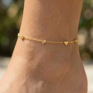 Accessories Elegant Women’s Exquisite Foot Accessories Stainless Steel Fashionable Heart shaped Foot Chain