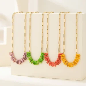 Accessories Light Luxury Niche Stainless Steel Cute Return Chain Accessories Natural Shell Pendant Necklace for Women