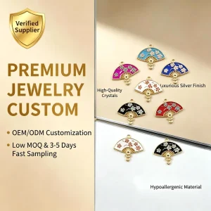 Accessories Style Single Pendant Fan Pattern Oil drip Alloy Necklace Bracelet Single Pendant Accessory