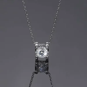 Accessories Woman Jewelry Minimalism Necklace Cubic Zirconia Bezel Set Pendant Necklace for Women