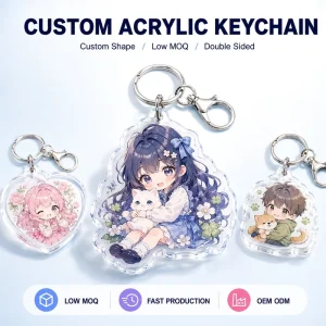Acrylic Charms Travel Retail Custom Clear Acrylic Keychain UV Printed