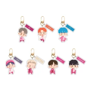 Acrylic Digital Photo Keychain Cartoon Printed Design Lightweight and Durable Souvenir Gift