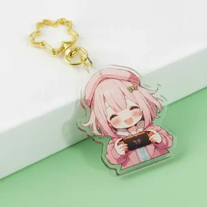 Acrylic Holographic Broken Glass Holographic Star Epoxy Resin Various Process Key Chain Double sided Design Customization